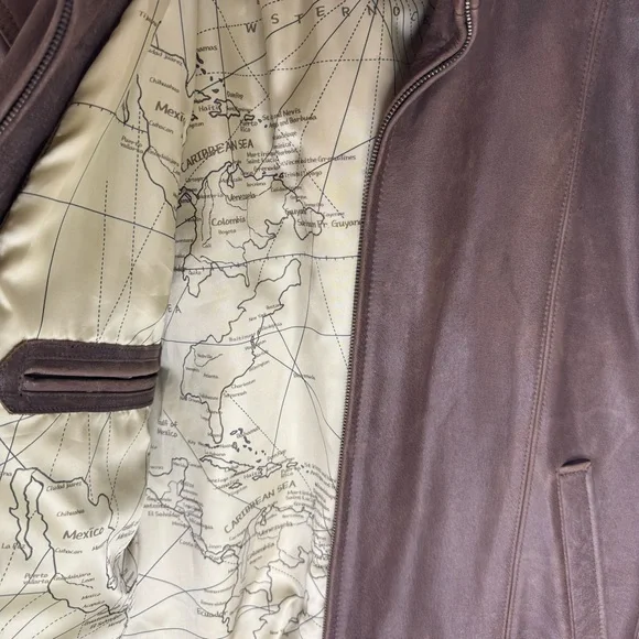 Jos. A. Bank Brown Leather Bomber Jacket